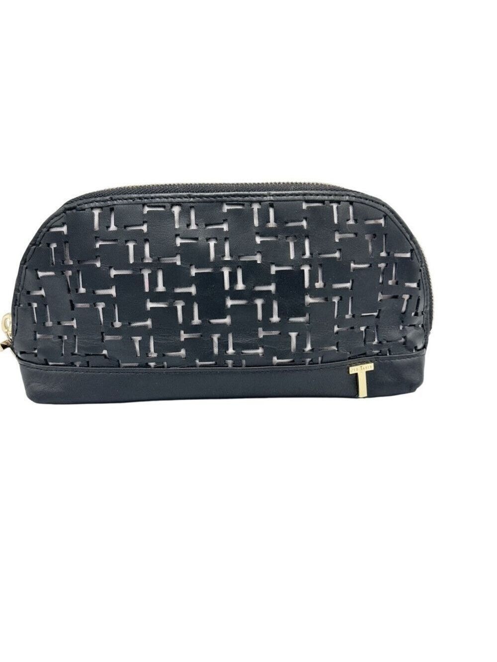 Ted Baker Cosmetic Makeup Bag Black with Laser Cut T’s